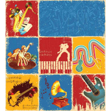 Music Jazz Grunge Boho Duvet Cover Set