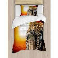 Safari Leopard on Tree Duvet Cover Set