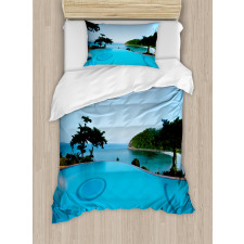 Pool Tropical Island Duvet Cover Set