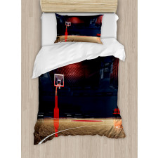 Empty Basketball Court Duvet Cover Set