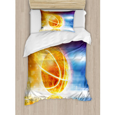 Burning Basketball Art Duvet Cover Set