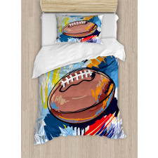 Rugby Ball Doodle Art Duvet Cover Set