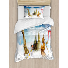 Thailand Famous Statues Duvet Cover Set