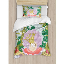 Cartoon Pearl on Shell Duvet Cover Set