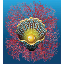 Coral Nautical Artwork Duvet Cover Set