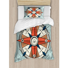 Cruise Compass Grunge Duvet Cover Set