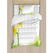 Daffodils with Grass Duvet Cover Set
