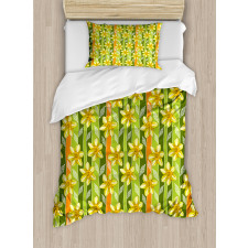 Narcissus Flower Ornate Duvet Cover Set