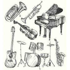 Musical Instruments Duvet Cover Set