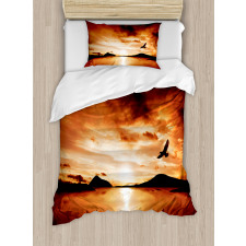 Sunset SeMountain Wings Duvet Cover Set