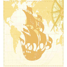 Old World Map Sailboat Duvet Cover Set