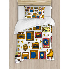 90s Theme Retro Duvet Cover Set