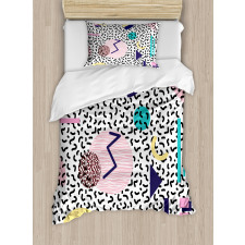 Retro Geometric Shapes Duvet Cover Set