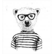 Bear in Glasses Fun Duvet Cover Set
