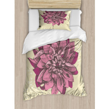 Dahlia Flower Bohemian Duvet Cover Set