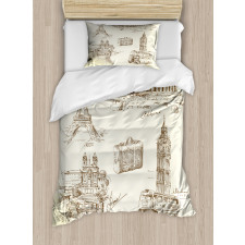 Travel over Europe Duvet Cover Set