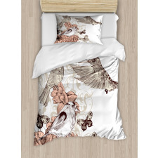 Birds Butterflies Art Duvet Cover Set