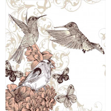 Birds Butterflies Art Duvet Cover Set