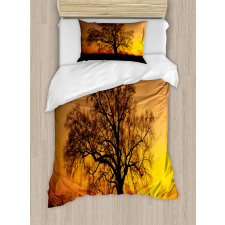 Old Oak at Sunset View Duvet Cover Set