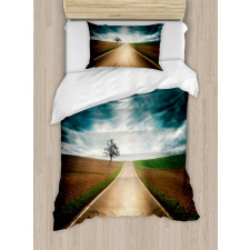 Roads Travel Clouds Duvet Cover Set