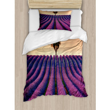 Lavender Flowers Field Duvet Cover Set