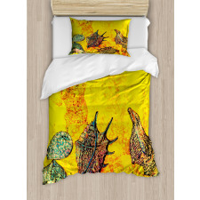 Seashells Animal Grunge Duvet Cover Set