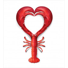 Seafood Lobster Heart Duvet Cover Set