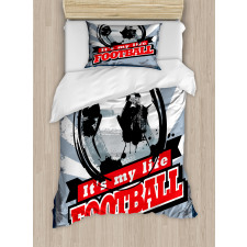 Grungy Football Pop Art Duvet Cover Set