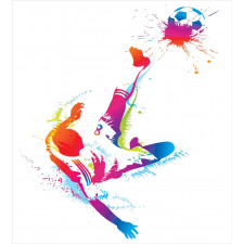 Kicking Ball Watercolors Duvet Cover Set