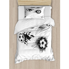 Football in Flame Duvet Cover Set