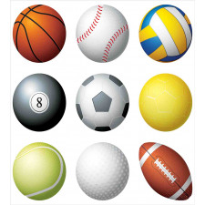 Sports Balls Pattern Duvet Cover Set