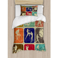 Grunge Sports Banners Duvet Cover Set