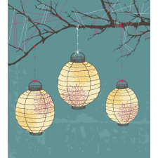Lanterns Hanging on Tree Duvet Cover Set