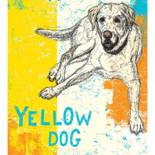 Grunge Sketch Dog Art Duvet Cover Set