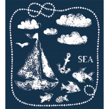 Boat Clouds Anchor Duvet Cover Set