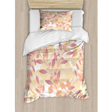 Floral Art Berry Pastel Duvet Cover Set