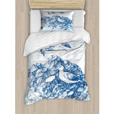 Seagull Mountain Sketch Duvet Cover Set