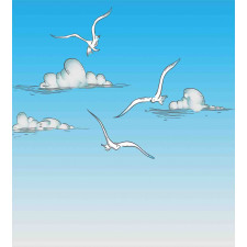 Seagulls Flying Ombre Sky Duvet Cover Set