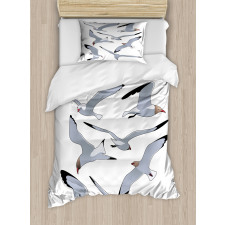 Flying Seagulls Cartoon Duvet Cover Set