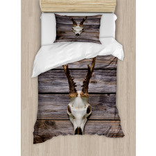 Rustic Antlers on Wood Duvet Cover Set