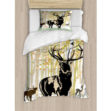 Autumn Forest Wild Animal Duvet Cover Set