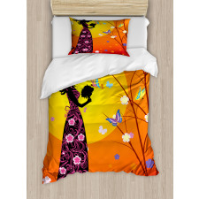 Floral Dress Duvet Cover Set