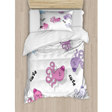 Cartoon Octopus Art Duvet Cover Set