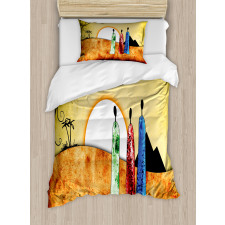 Tribe Facing Sunrise Duvet Cover Set