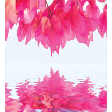 Pink Leaves on River Duvet Cover Set