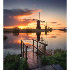 Dutch Windmill River Duvet Cover Set