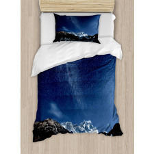 Starry Blue Night Cosmos Duvet Cover Set