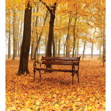Misty Autumn Park Rustic Duvet Cover Set