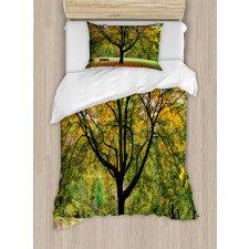 Autumn Park Leaves Nature Duvet Cover Set