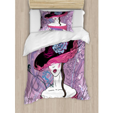 Floral Noble Lady Fashion Duvet Cover Set